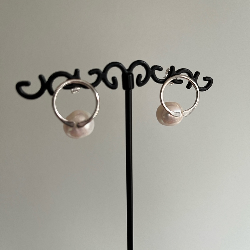 Sterling Silver Pearl Post Earrings
